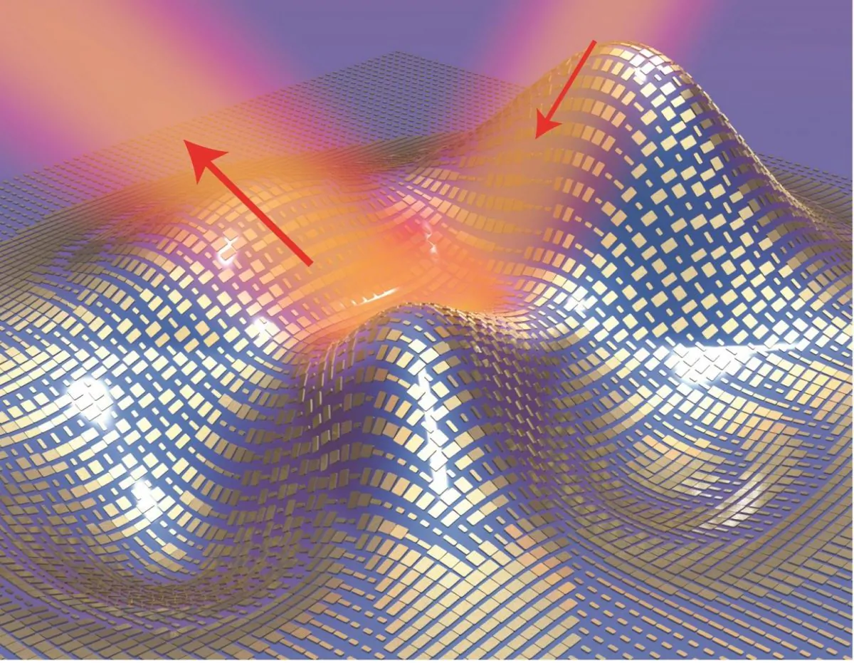 A new invisibility cloak can hide objects using an ultrathin layer of nanoantennas that reflect off light. Are humans next? (Courtesy of Xiang Zhang group, Berkeley Lab/UC Berkeley, CC BY 4.0)