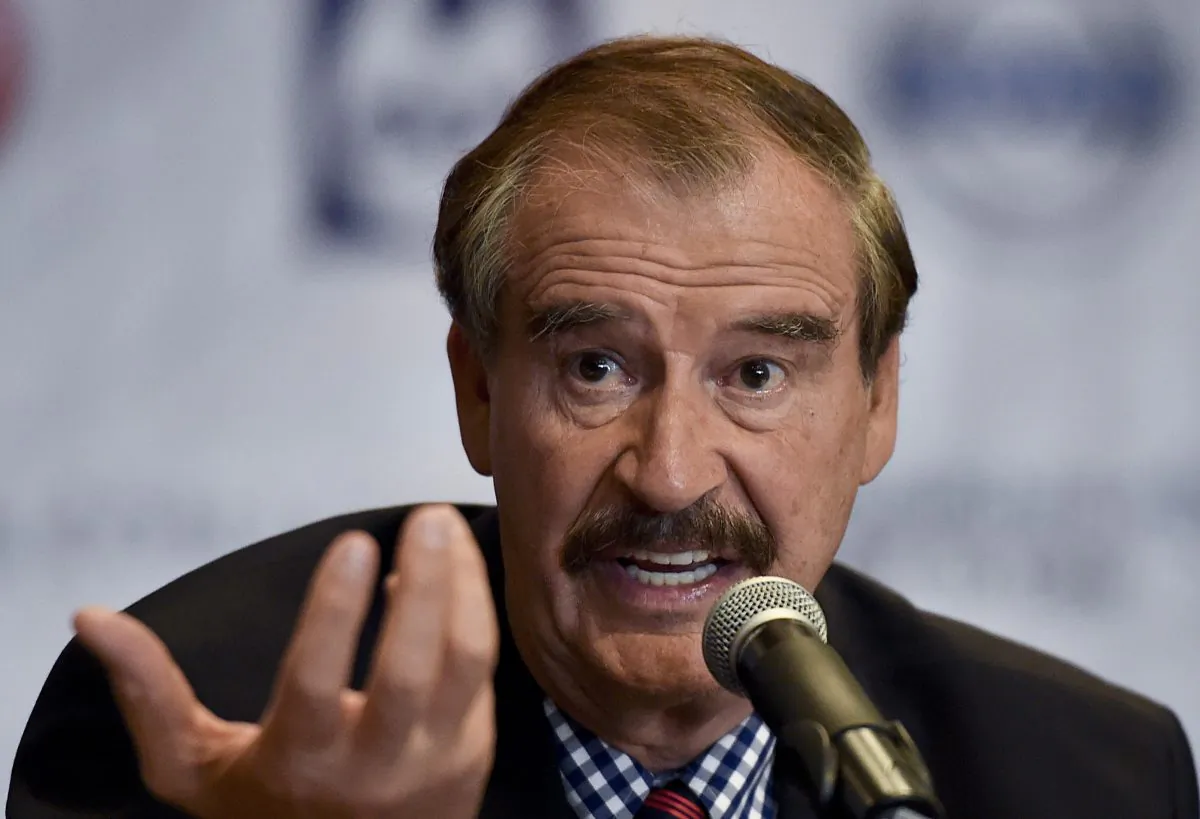Former Mexican President Vicente Fox (2000-2006) during a briefing with international press at a hotel in Mexico City on Sept. 22, 2014. (Yuri Cortez/AFP/Getty Images)