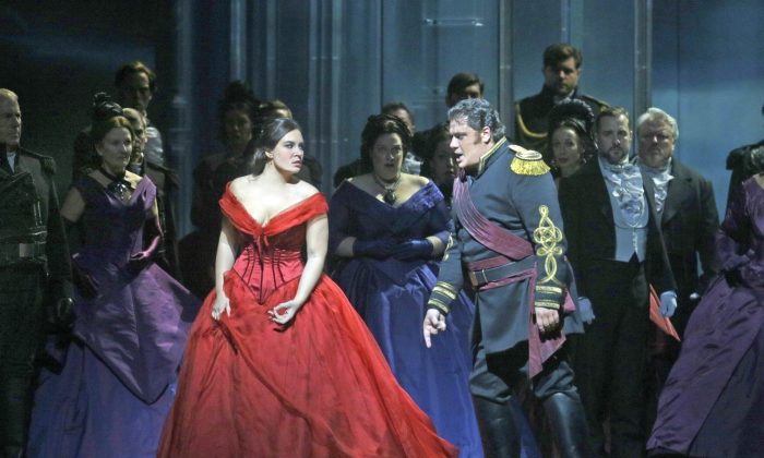 Sonya Yoncheva as Desdemona and Aleksandrs Antonenko in the title role of Verdi's "Otello". (Ken Howard/ Metropolitan Opera)