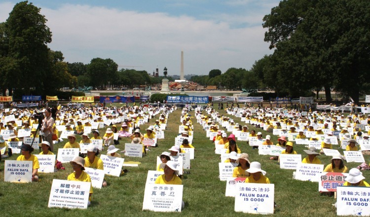 Demonstrators Falun Gong practitioners from around the country and around the world gathered to mark the 13th anniversary