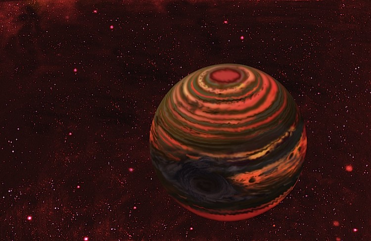 Astronomers have observed extreme brightness changes on a nearby brown dwarf that may indicate a storm grander than any seen yet on a planet. (Jon Lomberg) Astronomers have observed extreme brightness changes on a nearby brown dwarf that may indicate a storm grander than any seen yet on a planet. (Jon Lomberg)