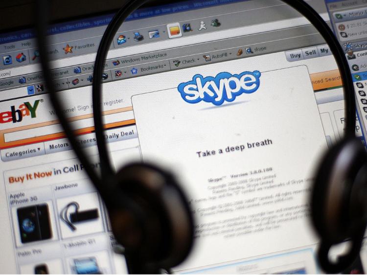 Ebay announced it will sell most of its Skype online phone service to a group of investors for $1.9 billion cash plus a $125 note. (Mario Tama/Getty Images) Ebay announced it will sell most of its Skype online phone service to a group of investors for $1.9 billion cash plus a $125 note. (Mario Tama/Getty Images)