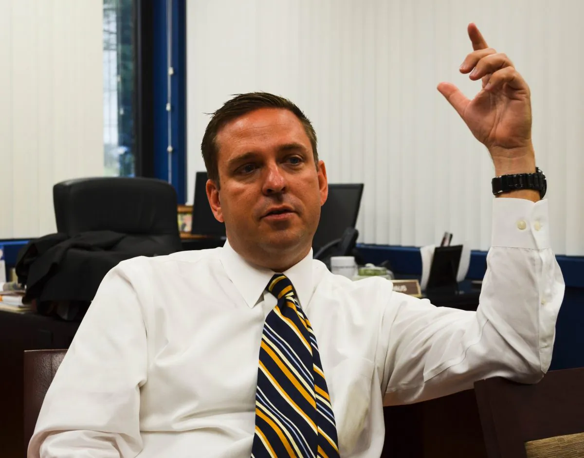 Orange County executive Steven Neuhaus in his office in Goshen on Sept. 29, 2015. (Yvonne Marcotte/The Epoch Times)