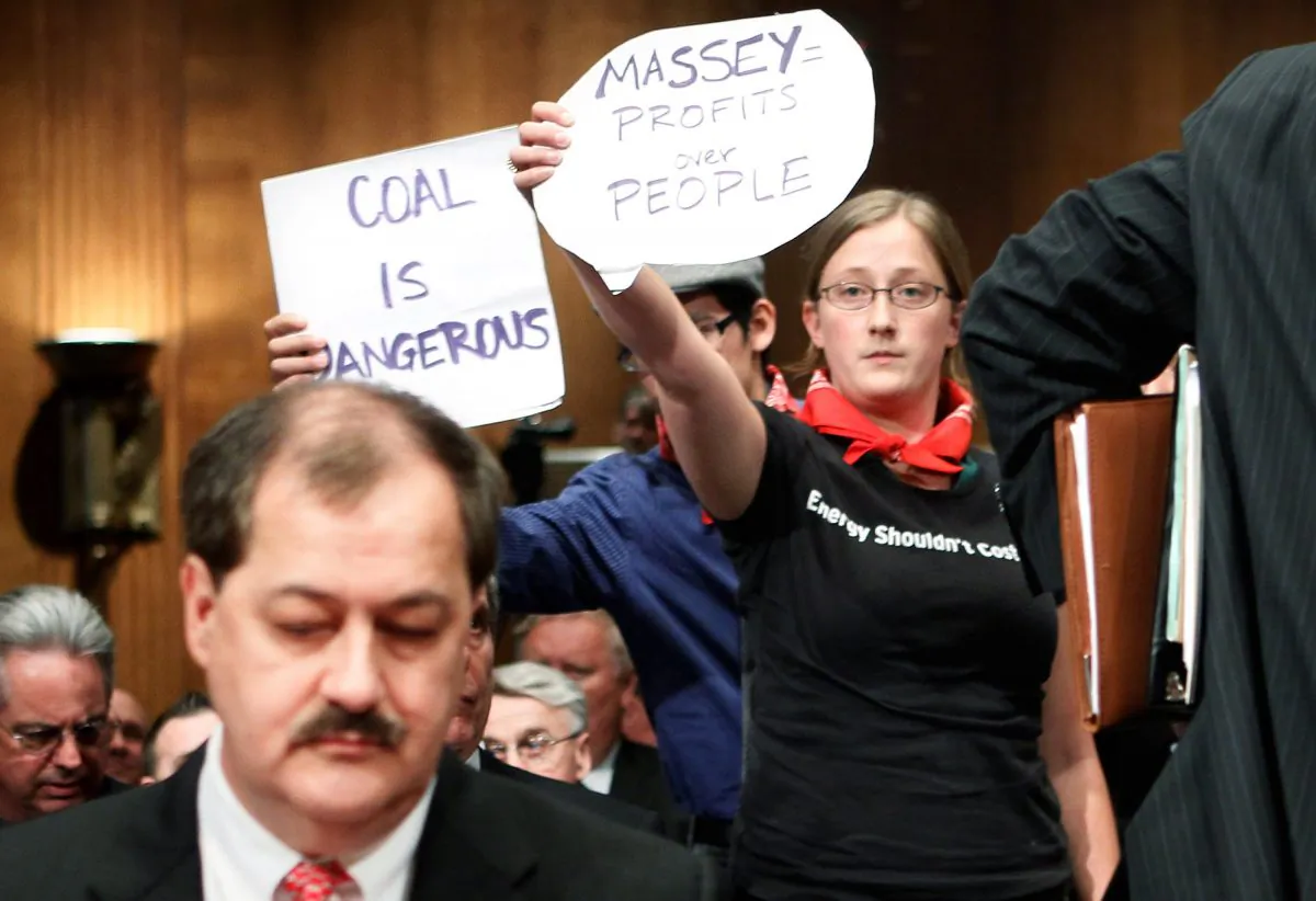 Chairman and CEO of Massey Energy Company Don Blankenship prepares to testify for a hearing on Capitol Hill in Washington, DC, on May 20, 2010. (Alex Wong/Getty Images)