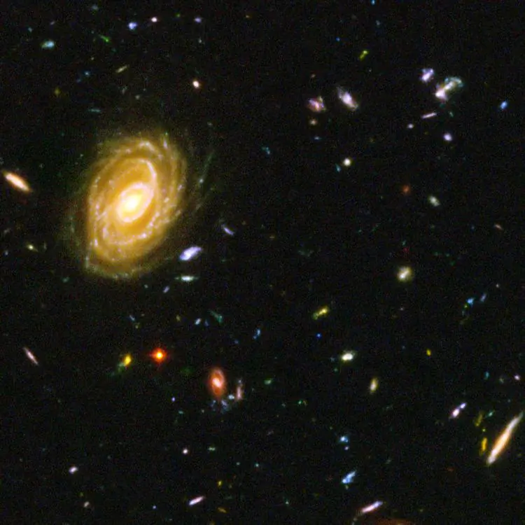 A Hubble composite photograph of a million one-second exposures, revealing galaxies from the time shortly after the Big Bang. (NASA/Getty Images)