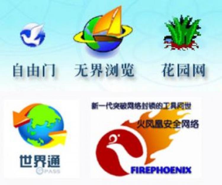 The symbols of anti-internet censorship software developed by Global Internet Freedom Consortium. (The Epoch Times) The symbols of anti-internet censorship software developed by Global Internet Freedom Consortium. (The Epoch Times)