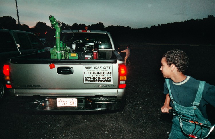 Insecticide Spraying In Staten Island Vinny Damilo of Staten Island looks over a mosquito sprayer in this file photo from 2000 on Staten Island, N.Y. The Health Department has been spraying throughout the city as the mosquito population grows and West Nile Virus becomes more prevalent. (Chris Hondros/Newsmakers)