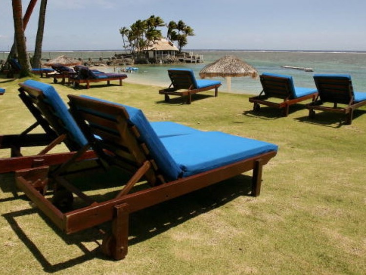 Empty deck chairs look out to sea at a resort on Fiji's Coral Coast some 100kms west of Suva following the military coup in 2006. Tourism has picked up since then but the Australian Transport Workers Union [TWU] has appealed to Australians not to holiday in Fiji saying to do so would be supporting a military regime that is abusing human rights.  (William West/AFP/Getty Images)