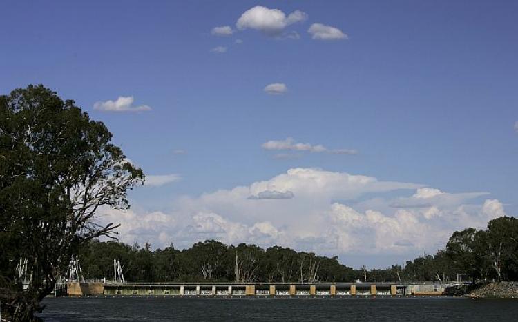 A lock and weir in the Murray-Darling helps to provide navigation as well as pool level to facilitate pumping for irrigation and water supply to farmers. (Robert Cianflone/Getty Images) Epoch Times Photo