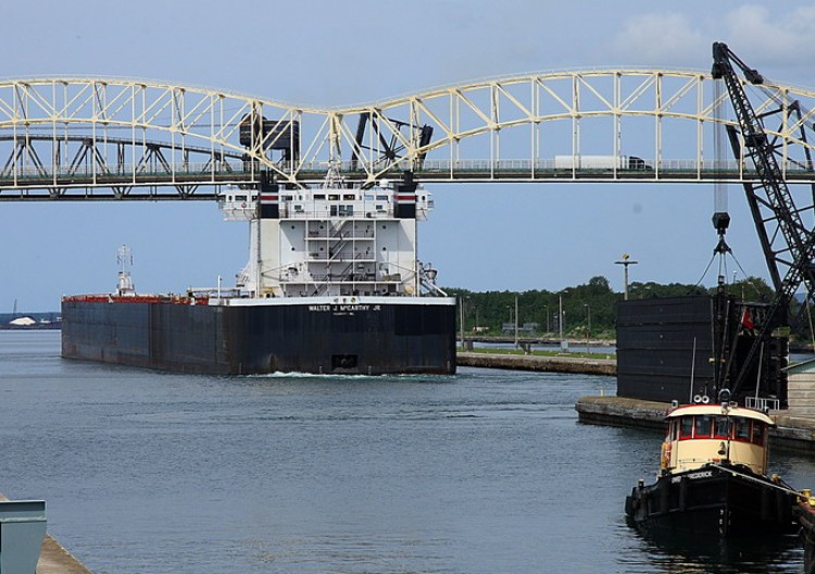 A freighter heads into Lake Superior after negotiating the Soo Locks at Sault Ste. Marie, Michigan. New York is proposing tough regulations on ballast waters to protect the Great Lakes from invasive species. (Karen Bleier/AFP/Getty Images) A freighter heads into Lake Superior after negotiating the Soo Locks at Sault Ste. Marie, Michigan. New York is proposing tough regulations on ballast waters to protect the Great Lakes from invasive species. (Karen Bleier/AFP/Getty Images)
