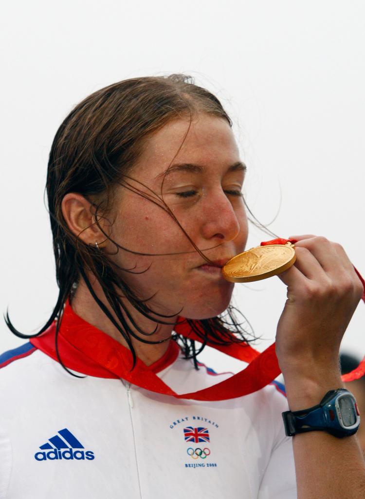 Gold medalist Nicole Cooke of Great Britain poses on the podium after the medal ceremony for the women's road cycling event held on the Road Cycling Course during day 2 of the Beijing 2008 Olympic Games (Cameron Spencer/Getty Images) Gold medalist Nicole Cooke of Great Britain poses on the podium after the medal ceremony for the women's road cycling event held on the Road Cycling Course during day 2 of the Beijing 2008 Olympic Games (Cameron Spencer/Getty Images)