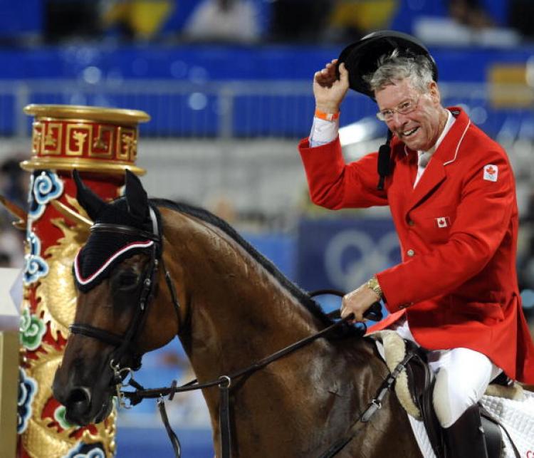 Canada' s Ian Millar reacts after riding with 'In Style' during the Equestrian Jumping Individual competition of the 2008 Beijing Olympic Games in Hong Kong on August 18, 2008. (David Hecker/AFP/Getty Images) Canada' s Ian Millar reacts after riding with 'In Style' during the Equestrian Jumping Individual competition of the 2008 Beijing Olympic Games in Hong Kong on August 18, 2008. (David Hecker/AFP/Getty Images)