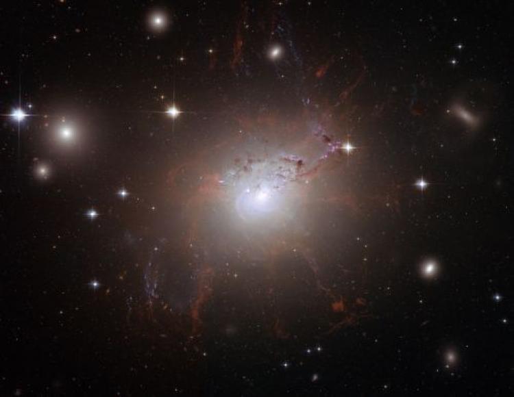 This handout image of the giant, active galaxy NGC 1275, obtained August 21, 2008 was taken using the NASA/ESA Hubble Space Telescopes Advanced Camera for Surveys in July and August 2006. (NASA/ESA via Getty Images) This handout image of the giant, active galaxy NGC 1275, obtained August 21, 2008 was taken using the NASA/ESA Hubble Space Telescopes Advanced Camera for Surveys in July and August 2006. (NASA/ESA via Getty Images)