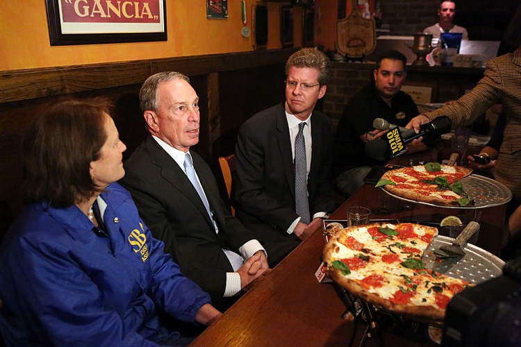 8451703690_ec1943dcfd_o Mayor Michael Bloomberg (c) speaks to the press at Goodfella's Pizzeria on Staten Island, while Housing and Urban Development Secretary Shaun Donovan (R) and Small Business Administrator Karen Mills listen. (Photo courtesy the Mayors Office).