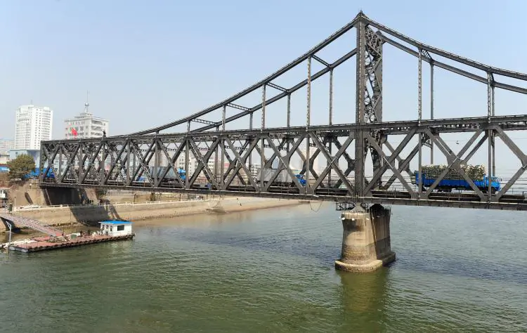 The Sino-Korean Friendship Bridge in Dandong, Liaoning province across the Yalu River to the North Korean border town of Sinuiju in a file photo. (Frederic J. Brown/AFP/Getty Images)