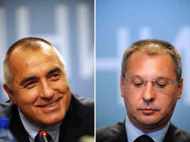 The leader of center-right Citizens for European Development of Bulgaria party (GERB) and Sofia Mayor, Boyko Borisov (L) and Bulgarian Premier Minister and Socialist party leader Sergey Stanishev (R) during their news conferences in Sofia on July 5, 2009. (Dimitar Dilkoff/AFP/Getty Images) The leader of center-right Citizens for European Development of Bulgaria party (GERB) and Sofia Mayor, Boyko Borisov (L) and Bulgarian Premier Minister and Socialist party leader Sergey Stanishev (R) during their news conferences in Sofia on July 5, 2009. (Dimitar Dilkoff/AFP/Getty Images)