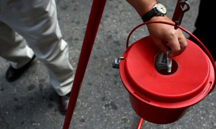 A national Salvation Army survey indicates that demand for food programs, including food banks, meal programs, and street ministry units, are on the rise. (Chris McGrath/Getty Images)