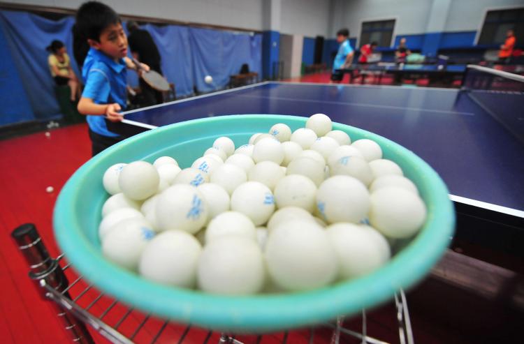 FLOTATION DEVICE: Although usually found in table tennis, NASA is considering pingpong balls as an innovative solution for their next module simulator.  (Frederic J. Brown/Getty Images)
