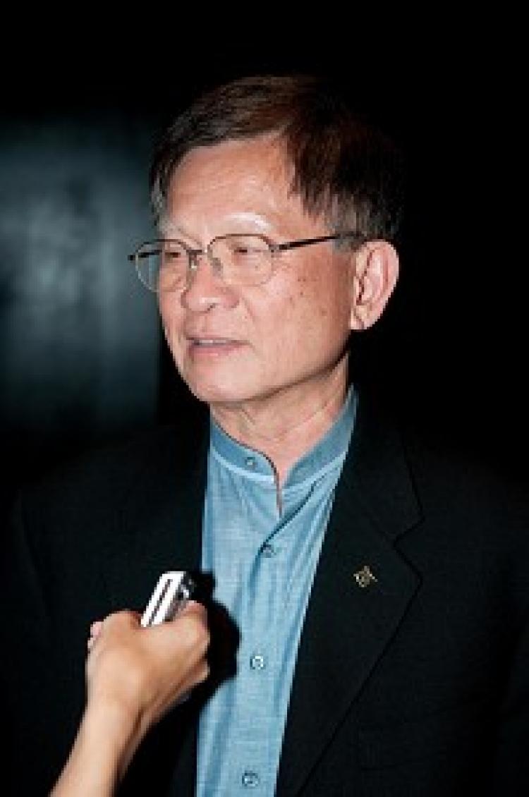 Peng Guoxiong, former head of the International Management Council (IMC) of Kaohsiung, considered the performance of Shen Yun Performing Arts very appealing and took great delight in it. (Luo Ruixun/The Epoch Times)