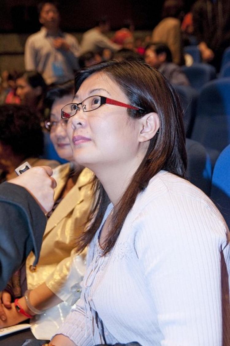 Ms. Zhuo Shiwen, professor of Da-Yeh University, highly praises the magnificent performance of Shen Yun Performing Arts' last show in Taiwan. (Su Yufen/The Epoch Times)