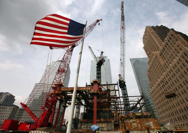An American flag flies in front of the construction site of One World Trade Center, previously called the Freedom Tower, at the former World Trade Center site on Sept. 8 in New York City. Eight years after the 9/11 terror attacks on the World Trade Center (Rick Gershon/Getty Images) An American flag flies in front of the construction site of One World Trade Center, previously called the Freedom Tower, at the former World Trade Center site on Sept. 8 in New York City. Eight years after the 9/11 terror attacks on the World Trade Center (Rick Gershon/Getty Images)
