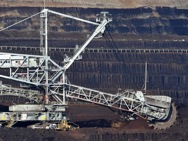 A coal dredger tears coal from the face of the Loy Yang Open Cut coal mine in the Latrobe Valley, Victoria, Australia, on Aug.13, 2009. (Paul Crock/AFP/Getty Images)