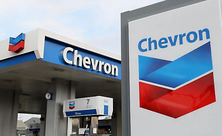 The Chevron logo is displayed at a Chevron gas station located in Alameda, Calif., in this file photo. (Justin Sullivan/Getty Images) 