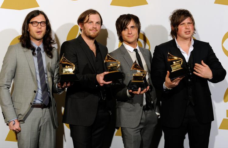 Kings of Leon pose in the press room during the 52nd Annual GRAMMY Awards held at Staples Center on Jan. 31, 2010 in Los Angeles, California. (Kevork Djansezian/Getty Images) Kings of Leon pose in the press room during the 52nd Annual GRAMMY Awards held at Staples Center on Jan. 31, 2010 in Los Angeles, California. (Kevork Djansezian/Getty Images)