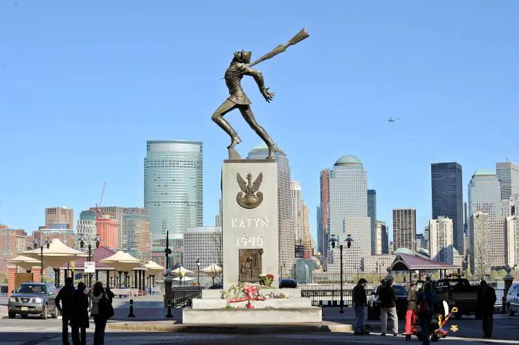 The Katyn Memorial in Jersey City, New Jersey. On Wednesday Russia made secret Katyn documents public, which give an insight in the killing of the 20,000 Polish soldiers by the Russian army in 1940. (Michael Loccisano/Getty Images)