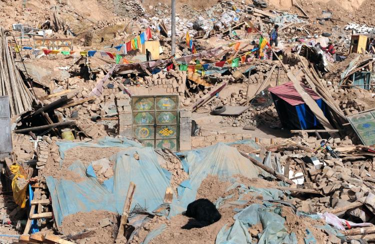 The rubble of quake demolished buildings in Jiegu, Yushu County (Frederic J. Brown/AFP/Getty Images) The rubble of quake demolished buildings in Jiegu, Yushu County (Frederic J. Brown/AFP/Getty Images)