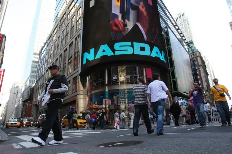 The Nasdaq building in Times Square, New York City. (Daniel Barry/Getty Images )