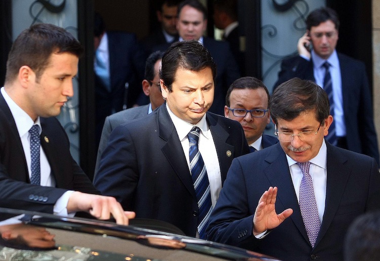 Turkey's Foreign Minister Ahmet Davutogl Turkey's Foreign Minister Ahmet Davutoglu (R) leaves a meeting about Syria with army generals and other officials in Ankara, June 23. (Adem Altan/AFP/GettyImages)