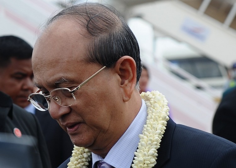 Burma's president Thein Sein gets in a limousine after arriving at Pochentong airport in Phnom Penh on April 2, to attend the 20th Association Southeast Asian Nations (ASEAN ) summit that took place in the Cambodian capital. (Hoang Dinh Nam/AFP/Getty Images) Epoch Times Photo