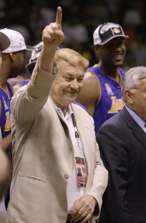 Dr. Buss celebrates after game four Dr. Buss celebrates after game four