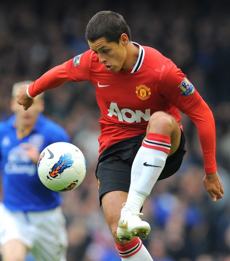 Manchester United's Javier Hernandez scored the game's only goal against Everton on Saturday. Manchester United's Javier Hernandez scored the game's only goal against Everton on Saturday.