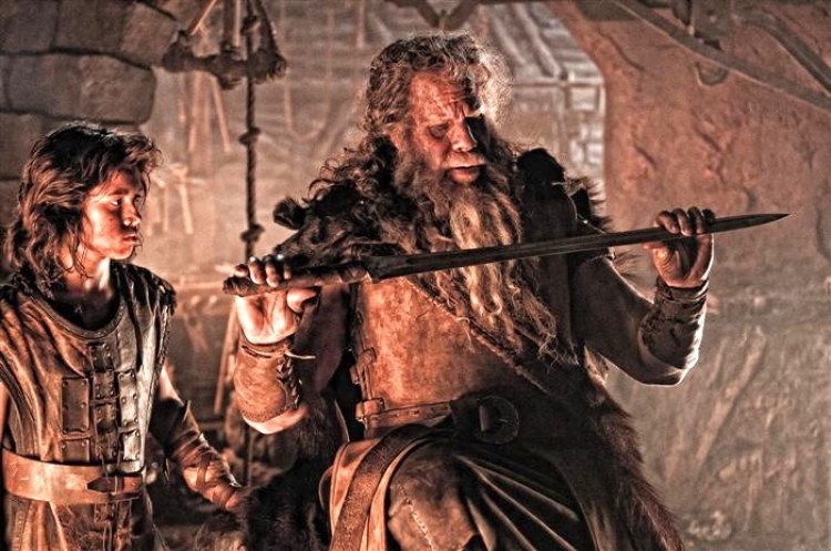 PREPARATION: (L-R) Leo Howard and Ron Perlman in a scene from the fantasy-adventure film 'Conan the Barbarian.'(Simon Varsano/Lionsgate Publicity) PREPARATION: (L-R) Leo Howard and Ron Perlman in a scene from the fantasy-adventure film 'Conan the Barbarian.'(Simon Varsano/Lionsgate Publicity)