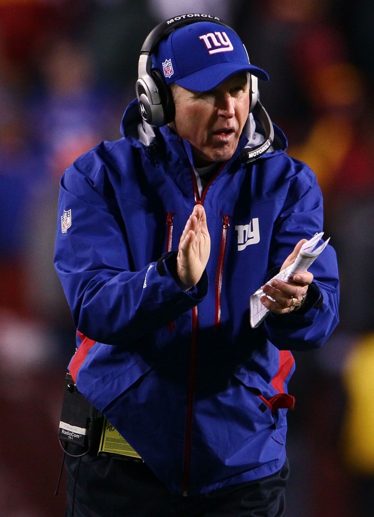 NEW DEAL: New York Giants head coach Tom Coughlin paces the sidelines at FedEx Field in Landover, Maryland as the Giants played the Washington Redskins. Coughlin signed a contract extension on Wednesday making him the head coach through 2012.
