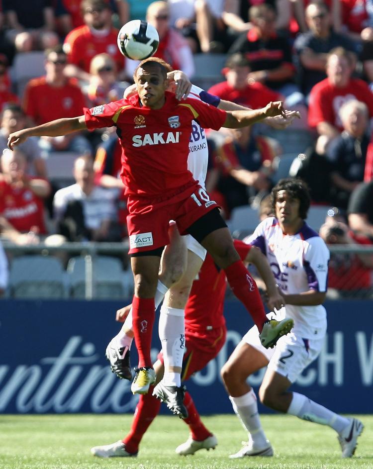 Cristiano of United heads the ball during the round nine A-League match between Adelaide United and Perth Glory at Hindmarsh Stadium on October 26, 2008 in Adelaide, Australia. (Simon Cross/Getty Images) Cristiano of United heads the ball during the round nine A-League match between Adelaide United and Perth Glory at Hindmarsh Stadium on October 26, 2008 in Adelaide, Australia. (Simon Cross/Getty Images)