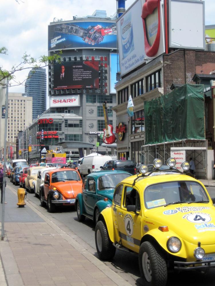Through its '2008 Toronto Volkswagen Beetle Invasion' on Yonge St. in Toronto, volunteers at Punch Buggy 4 SickKids raised $12,250 for the Hospital for Sick Children. (Jeannette K. Petty) Through its '2008 Toronto Volkswagen Beetle Invasion' on Yonge St. in Toronto, volunteers at Punch Buggy 4 SickKids raised $12,250 for the Hospital for Sick Children. (Jeannette K. Petty)