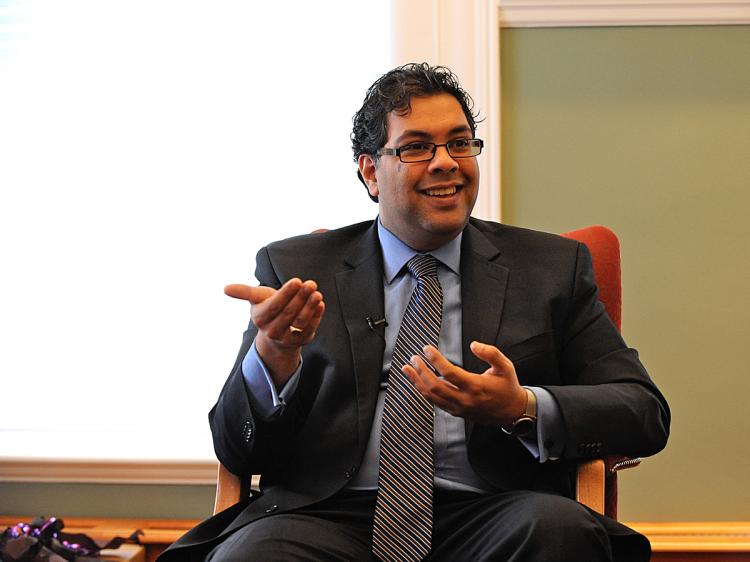 Calgary Mayor Naheed Nenshi says being mayor means asking himself whether his actions are guided by ego or the best interests of the city. (Jerry Wu/The Epoch Times) Calgary Mayor Naheed Nenshi says being mayor means asking himself whether his actions are guided by ego or the best interests of the city. (Jerry Wu/The Epoch Times)