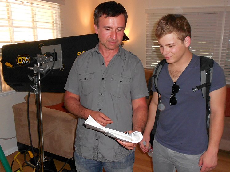 Luciano Sabor and Jonathan Lipnicki on set of Edge of Salvation Luciano Sabor and Jonathan Lipnicki on set of Edge of Salvation