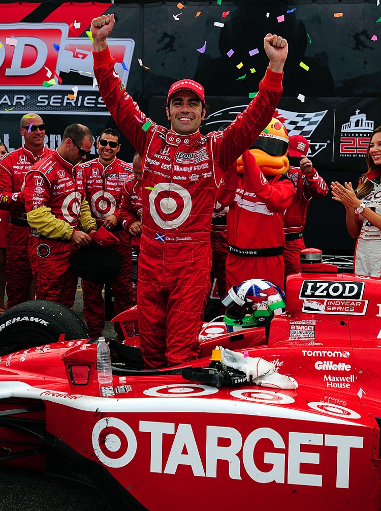 Dario Franchitti celebrates after winning the Honda Indy Toronto IndyCar race. (Robert Laberge/Getty Images) Dario Franchitti celebrates after winning the Honda Indy Toronto IndyCar race. (Robert Laberge/Getty Images)