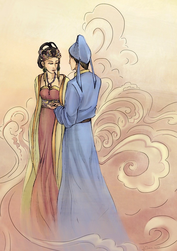Scholar Liu Yi and the dragon princess are married. (Shaoshao Chen/Epoch Times Staff) Epoch Times Photo