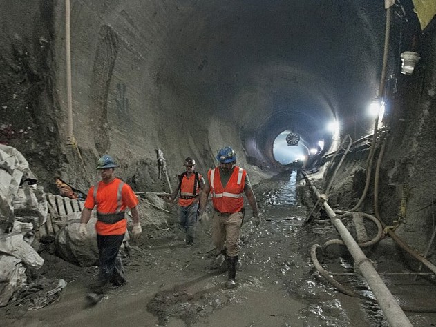 EastSideAccess_MTA_Jan2012 Workers walk through the East Side Access under Grand Central Station