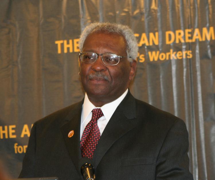 DEEPLY MOVED: Edgar Romney, International Vice-President of UNITE HERE, saw the Obama victory on Nov. 4 as the culmination of his 45 years in the civil rights movement. Mr. Romney spoke Nov. 6 at the National Press Club. (Gary Feuerberg/Epoch Times) DEEPLY MOVED: Edgar Romney, International Vice-President of UNITE HERE, saw the Obama victory on Nov. 4 as the culmination of his 45 years in the civil rights movement. Mr. Romney spoke Nov. 6 at the National Press Club. (Gary Feuerberg/Epoch Times)