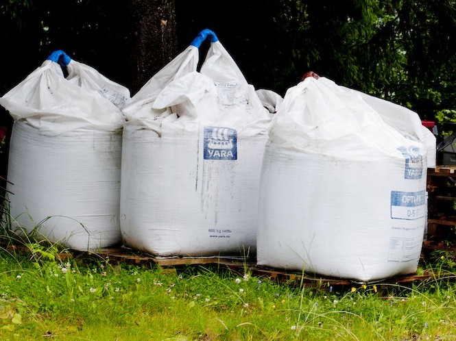 Three bags of fertilizer found on the farm of convicted Norwegian mass murder Anders Behring Breivik, in Asta, Aamot municipality, in Hedmark, eastern Norway. (Jo E. Brenden/AFP/Getty Images) Epoch Times Photo