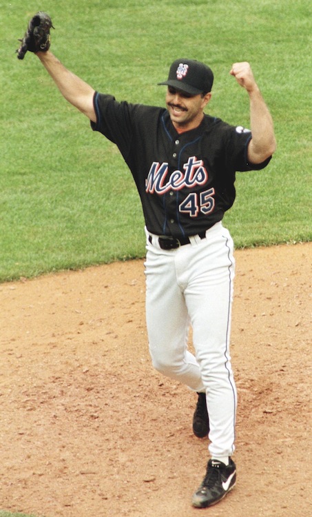 New York Mets pitcher John Franco celebrates strik New York Mets pitcher John Franco celebrates strik