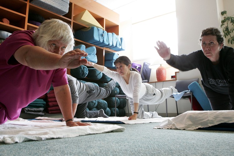 UCSF Cancer Center Uses Latest Technologies To Battle Cancer Women participate in a yoga class for cancer patients at the UCSF Comprehensive Cancer Center in San Francisco, California, US.