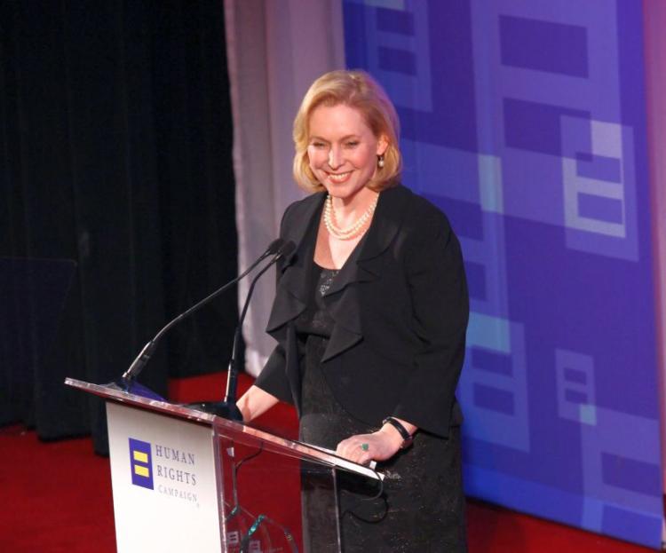Kirsten Gillibrand, pictured here at the annual Greater New York Human Rights Campaign Gala in Feb. 6, has won the New York US Senate seat. (Astrid Stawiarz/Getty Images) Kirsten Gillibrand, pictured here at the annual Greater New York Human Rights Campaign Gala in Feb. 6, has won the New York US Senate seat. (Astrid Stawiarz/Getty Images)