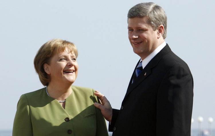 German Chancellor Angela Merkel and Canadian Prime Minister Stephen Harper both stayed away from the Olympic opening ceremony. (Michael Kappeler/AFP/Getty Images) German Chancellor Angela Merkel and Canadian Prime Minister Stephen Harper both stayed away from the Olympic opening ceremony. (Michael Kappeler/AFP/Getty Images)